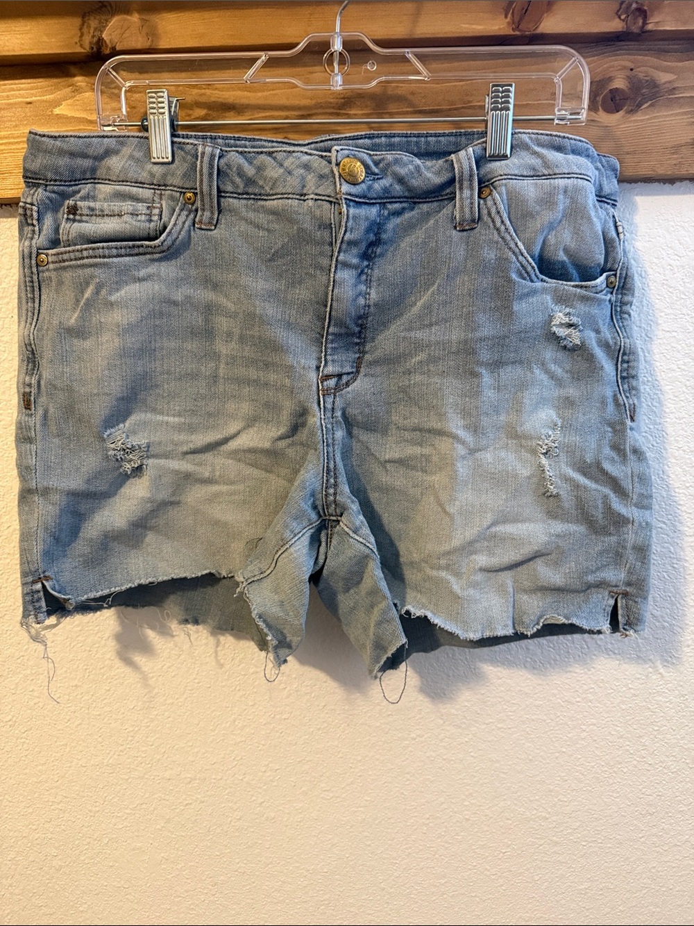 Seven7 Light Blue Distressed Denim Cutoff Shorts